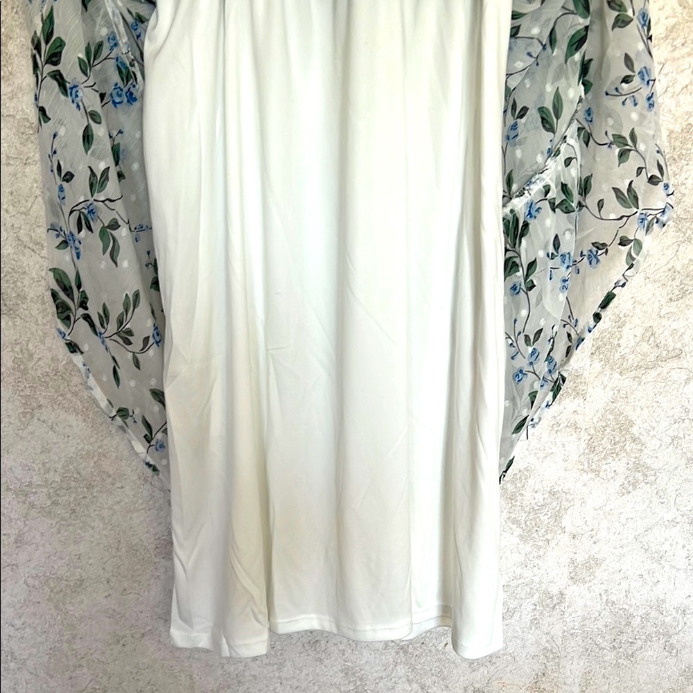 NY Collection Blue and Green Floral High Low Dress‎ - Picture 5 of 14